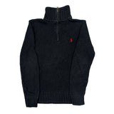 Age 10-12 Polo By Ralph Lauren 1/4 Zip - Medium Black Cotton