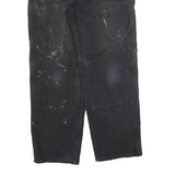 DICKIES Mens Cotton Blend Black Relaxed Workwear Trousers W32 L32 Durable Zip