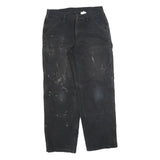 DICKIES Mens Cotton Blend Black Relaxed Workwear Trousers W32 L32 Durable Zip