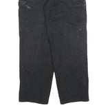 DICKIES Mens Cotton Blend Black Relaxed Workwear Trousers W32 L32 Durable Zip