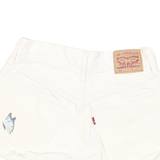 LEVI'S Womens White Butterfly Print Denim Casual Shorts S W26 Cotton Blend