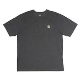 CARHARTT Mens Grey Button Neck T-Shirt XL Cotton Short Sleeve Casual Workwear