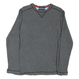 TOMMY HILFIGER Womens Grey Long Sleeve Crew Neck Cotton Blend T-Shirt M