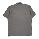 American Flag Patch On Sleeve Dickies Short Sleeve Shirt - Large Gray Polyester Blend