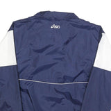 ASICS Mens Navy & White Athletic Jacket S Polyester Zip Sportswear