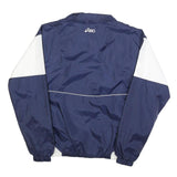 ASICS Mens Navy & White Athletic Jacket S Polyester Zip Sportswear
