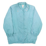 Haband Womens Blue Nylon Jacket M Plain Zip Lightweight Casual Outerwear