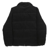 LEVI'S Womens Black Cotton Blend Puffer Jacket XL Corduroy Zip Casual Outerwear