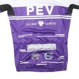 Womens White & Purple Cycling T-Shirt L Short Sleeve Zip Collar Branded Graphic