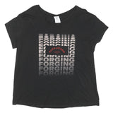 REEBOK Womens Black XL Graphic T-Shirt Short Sleeve Crew Neck Fitness