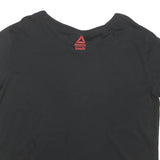 REEBOK Womens Black XL Graphic T-Shirt Short Sleeve Crew Neck Fitness