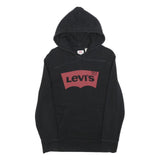 LEVI'S Mens Black Hoodie S Cotton Blend Pullover Casual Logo Sweatshirt