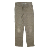 CARHARTT Mens Relaxed Straight Beige Cotton Blend W32 L32 Workwear Trousers