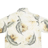 ISLAND REPUBLIC Mens Cream Floral Silk Short Sleeve Shirt M Lightweight Tropical