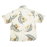 ISLAND REPUBLIC Mens Cream Floral Silk Short Sleeve Shirt M Lightweight Tropical