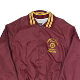 Don Allerton Mens Maroon Varsity Athletic Jacket L Polyester Blend Button