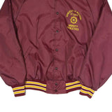 Don Allerton Mens Maroon Varsity Athletic Jacket L Polyester Blend Button