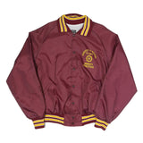 Don Allerton Mens Maroon Varsity Athletic Jacket L Polyester Blend Button