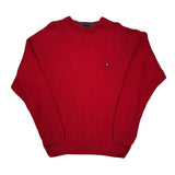 Chaps Ralph Lauren Herringbone Sweater - Large Red Cotton