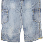 TIMEZONE Mens Denim Blue Cargo Shorts XL W40 Casual Cotton Blend