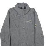 JACK WOLFSKIN Womens Grey Jacket UK 10 Polyester Blend Zip Outdoor Casual