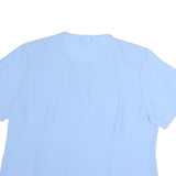 ANTHONY RICHARDS Womens Blue Embroidered Top Short Sleeve Crew Neck M