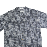 IMPRINTS Mens Black & White Rayon Shirt XL Abstract Pattern Button Up