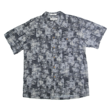 IMPRINTS Mens Black & White Rayon Shirt XL Abstract Pattern Button Up