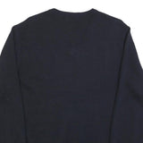IZOD Mens Navy Blue Grey Argyle Cotton Jumper V-Neck Basic Knit M Classic