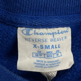 Reverse Weave Champion Spellout Sweatshirt - XS Blue Cotton