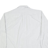 TOMMY HILFIGER Mens White & Grey Striped Shirt XL Cotton Blend Classic Fit Long