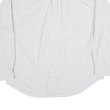 TOMMY HILFIGER Mens White & Grey Striped Shirt XL Cotton Blend Classic Fit Long