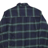 BUGLE BOY Mens Navy Blue Green Check Shirt M Acrylic Long Sleeve Casual