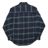 BUGLE BOY Mens Navy Blue Green Check Shirt M Acrylic Long Sleeve Casual