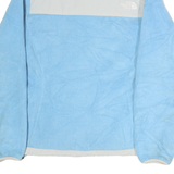 THE NORTH FACE Womens Blue & White Zip Jacket S Polyester Outdoor Casual Fleece