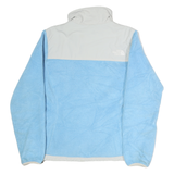 THE NORTH FACE Womens Blue & White Zip Jacket S Polyester Outdoor Casual Fleece