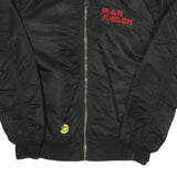 ALPHA INDUSTRIES Mens Black Bomber Jacket L Polyester Blend Woven Plain Zip