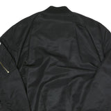 ALPHA INDUSTRIES Mens Black Bomber Jacket L Polyester Blend Woven Plain Zip