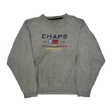 Chaps Ralph Lauren Spellout Sweatshirt - Large Gray Cotton