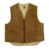 80S Carhartt Sherpa Lined Vest - XL Brown Cotton