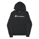 CHAMPION Boys Black Pullover Hoodie 2XL Cotton Blend Classic Logo