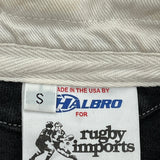 Halbro Striped Rugby Shirt - Small Black Cotton