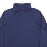 CHAMPION Womens Blue Half Zip Sweatshirt M Cotton Blend Casual Pullover