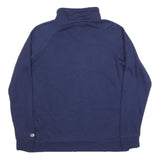 CHAMPION Womens Blue Half Zip Sweatshirt M Cotton Blend Casual Pullover