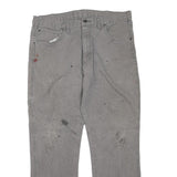 DICKIES Mens Cotton Blend Grey Regular Straight Trousers W34 L28 Workwear Zip