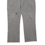 DICKIES Mens Cotton Blend Grey Regular Straight Trousers W34 L28 Workwear Zip