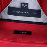Tommy Hilfiger Slim Fit Shirt - Large Red Cotton