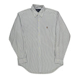 Ralph Lauren Striped Shirt - Medium White Cotton