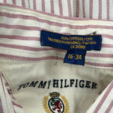 Tommy Hilfiger Striped Shirt - Large Red Cotton