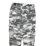 Womens Slim Fit Cotton Blend Grey Camouflage Cargo Trousers W28 L25 Zip Pockets